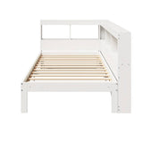 Bookcase Bed without Mattress White 100x200 cm Solid Wood Pine 3324389