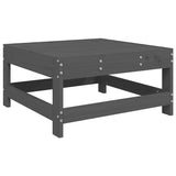 Garden Footstool with Cushion Grey Solid Wood Pine 825557