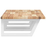 Basin Shelf Wall Mounted Steel and Solid Wood Acacia 3302794