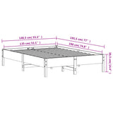 Bed Frame Wax brown Solid pine wood, Plywood Double Durable 842721