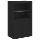 Sideboard with LED Lights Black 181.5x37x100 cm 3209178