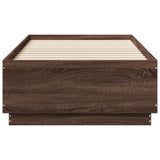 Bed Frame with LED without Mattress Brown Oak 90x190 cm Single 3209666