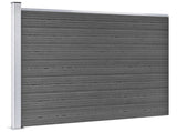 Fence Panel Set WPC 872x146 cm Black 3070462