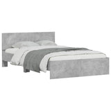 Bed Frame with Headboard and LED Concrete Grey 120x190 cm Small Double 3207640