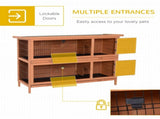 Rabbit Hutch Outdoor Guinea Pig Hutch Bunny Cage with No-Leak Trays, Divider, 136 x 50 x 93cm, T3398P376232
