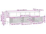 TV Cabinet Old Wood 102 x 34.5 x 50 cm Engineered Wood 894913