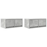TV Cabinets 2 pcs Concrete Grey 60x31x25.5 cm Engineered Wood 861497