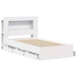 Bed Frame with Storage White 80 x 200 cm Engineered Wood 3434003