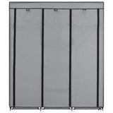 Wardrobe with Compartments and Rods Grey 150x45x175 cm Fabric 282456