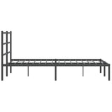 Metal Bed Frame without Mattress with Headboard Black 135x190cm 355364