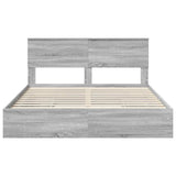 Storage Bed Grey Sonoma 160 x 200 cm Engineered Wood 3410782