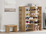 Shoe Cabinet with Shelf 2 pcs Artisan Oak Engineered Wood 8000387