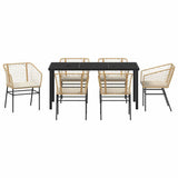 Garden Dining Set 7 pcs Brown Poly Rattan 3380915