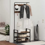 Coat Rack Smoked Oak 75 x 34 x 184 cm Engineered wood 879955
