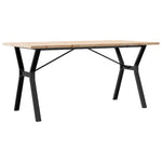 ZNTS Dining Table Y-Frame 140x80x75.5 cm Solid Wood Pine and Steel 3282786