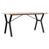 Dining Table Y-Frame 140x80x75.5 cm Solid Wood Pine and Steel 3282786