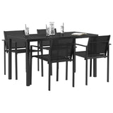 Outdoor Furniture Set 5 pcs Black and Anthracite Textilene 3422880