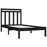 Bed Frame without Mattress Black 100x200 cm Solid Wood 3105244