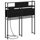 Storage Headboard with Shelf Black oak 90 cm Engineered wood 859620