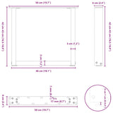 Coffee Table Legs U-Shaped 2 pcs Anthracite 50x cm Steel 4013158