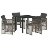 Garden Dining Set 5 pcs Grey Poly Rattan 3380625