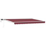 Manual Awning Frame with LEDs Burgundy and White 5 x 3.5 m 3420710