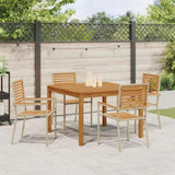 Garden Dining Set 5 pcs Beige Solid Acacia Wood 3365534