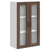Wall Glass Cabinet PORTO Brown Oak 60 x 31 x 100 cm 885532