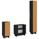 3 Piece Bathroom Cabinet Set EDE Engineered Wood 3417820