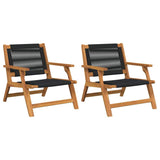 Garden Furniture 2 pcs Black 67 x 76 x 73 cm Solid Acacia Wood 367831
