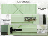 Wooden Small Shed, Garden Storage Shed with Shelves and Bolt Latch, 75L x 56W x115H cm, Green T3398P315348