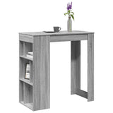 ZNTS Bar Table with Racks Grey Sonoma 102x50x103.5 cm Engineered Wood 854360