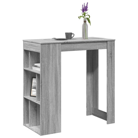 ZNTS Bar Table with Racks Grey Sonoma 102x50x103.5 cm Engineered Wood 854360