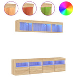 5 Piece TV Wall Units with LED Sonoma Oak Engineered Wood 3216720