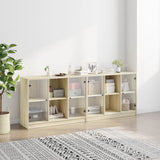 Bookcase with Doors Sonoma Oak 204x37x75 cm Engineered Wood 3206533