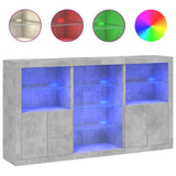 Sideboard with LED Lights Concrete Grey 181.5x37x100 cm 3209180