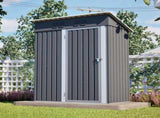 5x3 FT Outdoor Metal Storage Shed, Garden Tool Shed with 2 Vents, Weatherproof Color-Coated Steel, W5718P462144