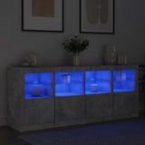 Sideboard with LED Lights Concrete Grey 163x37x67 cm 3209075