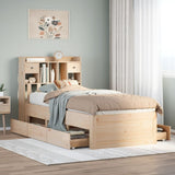 Bookcase Bed without Mattress 75x190 cm Small Single Solid Wood Pine 3308984