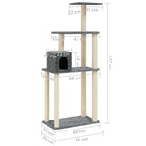 Cat Tree with Sisal Scratching Posts Dark Grey 147 cm 171478