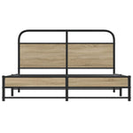 Metal Bed Frame without Mattress Smoked Oak 160x200 cm 3318679
