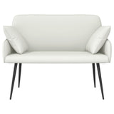 2 Seater Sofa with Metal Legs 2-Seater White Faux Leather 42051015