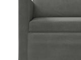 Sofa Set 2 pcs Dark Grey Corduroy Fabric 3433243