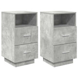 Bedside Cabinets 2 pcs with 2 Drawers Concrete Grey 36x36x68 cm 858585