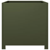 ZNTS Garden Planter Olive Green 50x50x50 cm Steel 851216