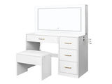 White hemp surface particle board with triamine 4 drawers 2 side push-pull storage rack 1 LED touch 26098664