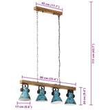 Ceiling Lamp 25 W Distressed Blue 90x24x111 cm E27 371836