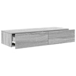 ZNTS Wall Shelf with Drawers Grey Sonoma 100x36x19 cm Engineered Wood 859991