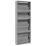 Shoe Cabinet with Mirror 5-Layer Grey Sonoma 63x17x169.5 cm 3228284