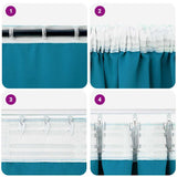 Blackout Curtains Turquoise Polyester 4107531